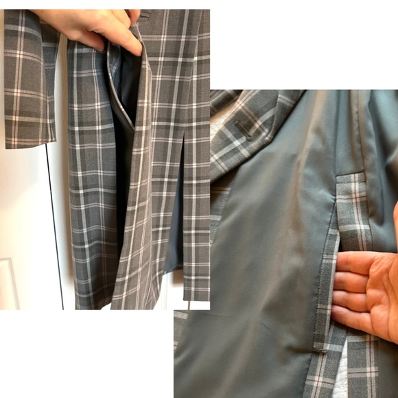 NWT Kit&Ace Go To Stretch Suiting Long Plaid Jacket with Side Vents Size Small - Picture 10 of 16